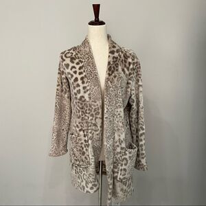𝅺N Natori Animal Print Cardigan Size S/M